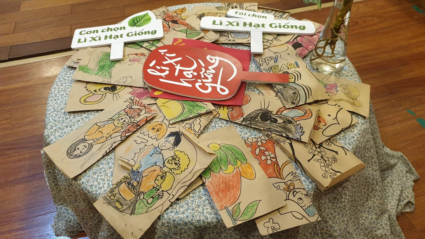 [Nhật kí Cuộc thi 2020] Hoạt động Thiết kế Lì xì Hạt giống tại trường Mầm non Mặt trời Bé Con 6