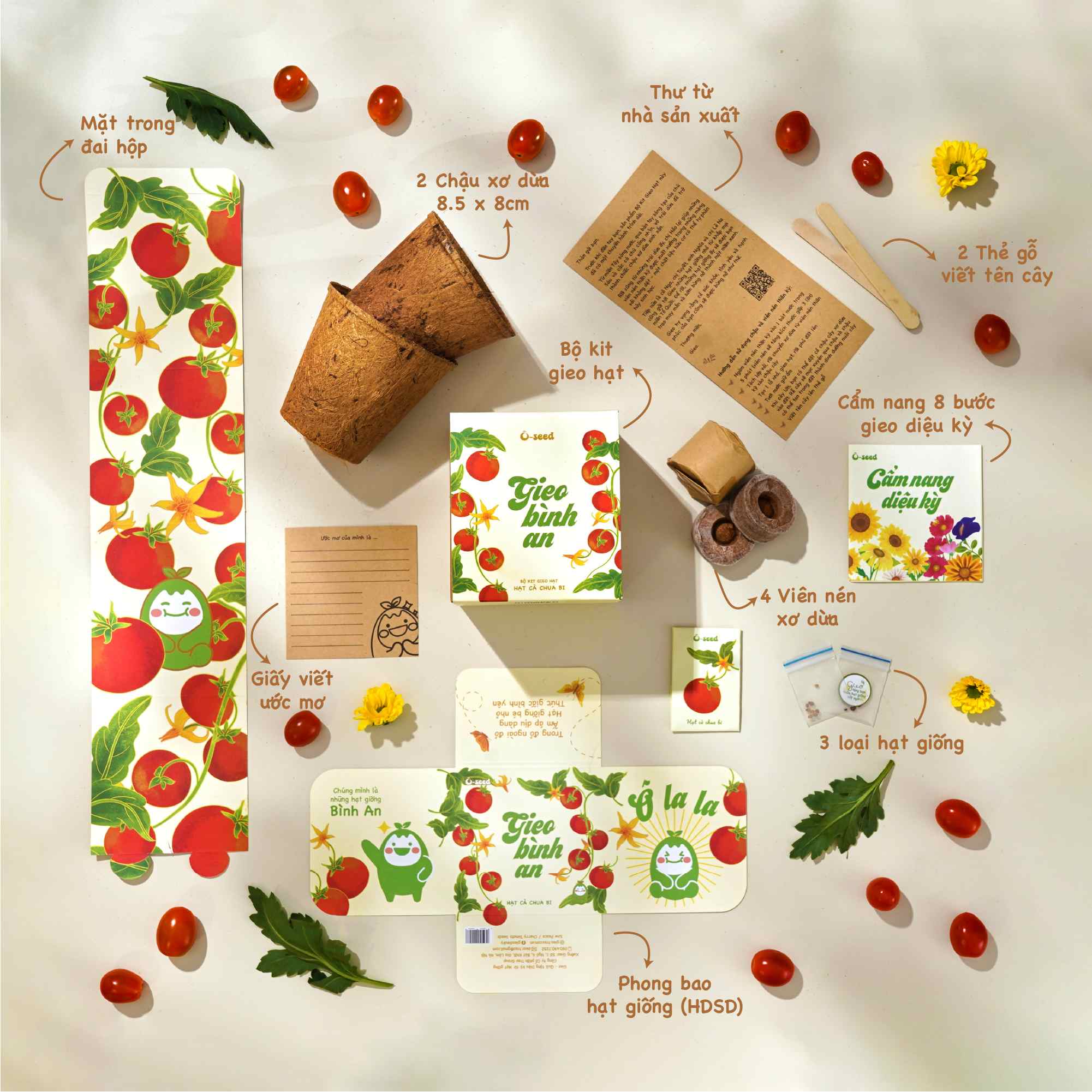 Bộ kit gieo hạt - Gieo bình an - Hạt cà chua bi 4 Bộ kit gieo hạt - Gieo bình an - Hạt cà chua bi - Hình ảnh 2