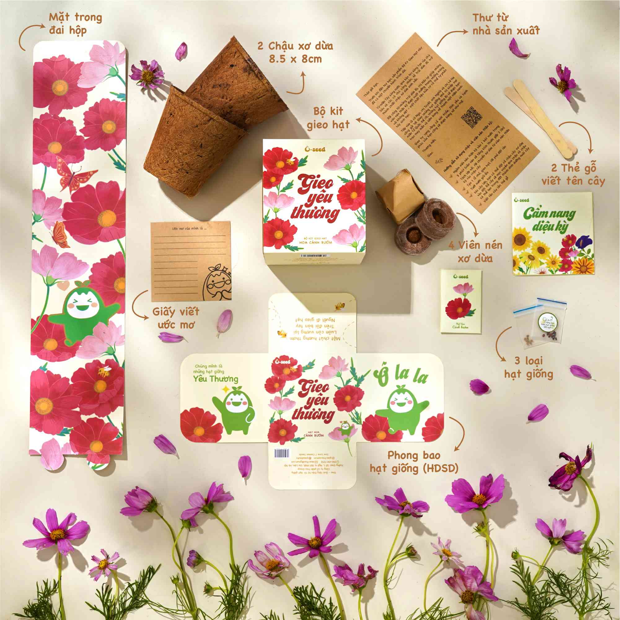 Bộ kit gieo hạt - Gieo yêu thương - Hạt hoa cánh bướm 4 Bộ kit gieo hạt - Gieo yêu thương - Hạt hoa cánh bướm - Hình ảnh 2