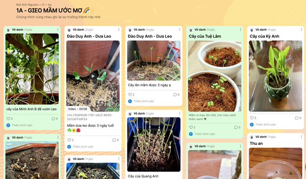 Khai giảng XANH: Thành quả Gieo hạt của các em học sinh trường Tiểu học CLC Tràng An 13 Khai giảng XANH: Thành quả Gieo hạt của các em học sinh trường Tiểu học CLC Tràng An 13