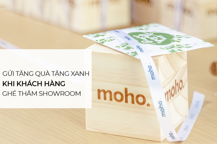 Nội thất MOHO tặng set quà hạt giống của Gieo khi khách hàng ghé thăm showroom 1