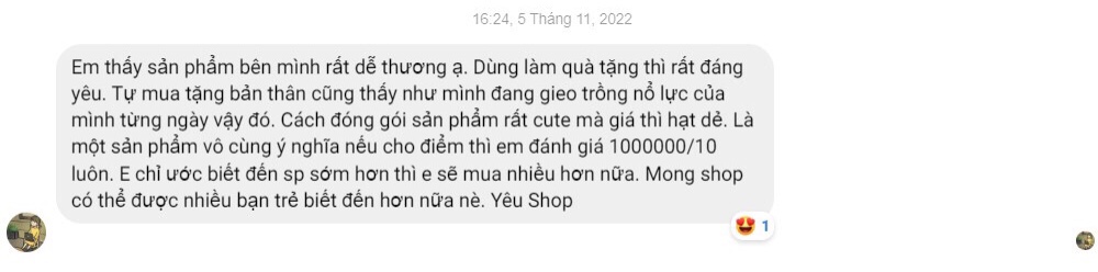 Cơn mưa lời khen cho sản phẩm quà tặng hạt giống của Gieo 13 Cơn mưa lời khen cho sản phẩm quà tặng hạt giống của Gieo 13