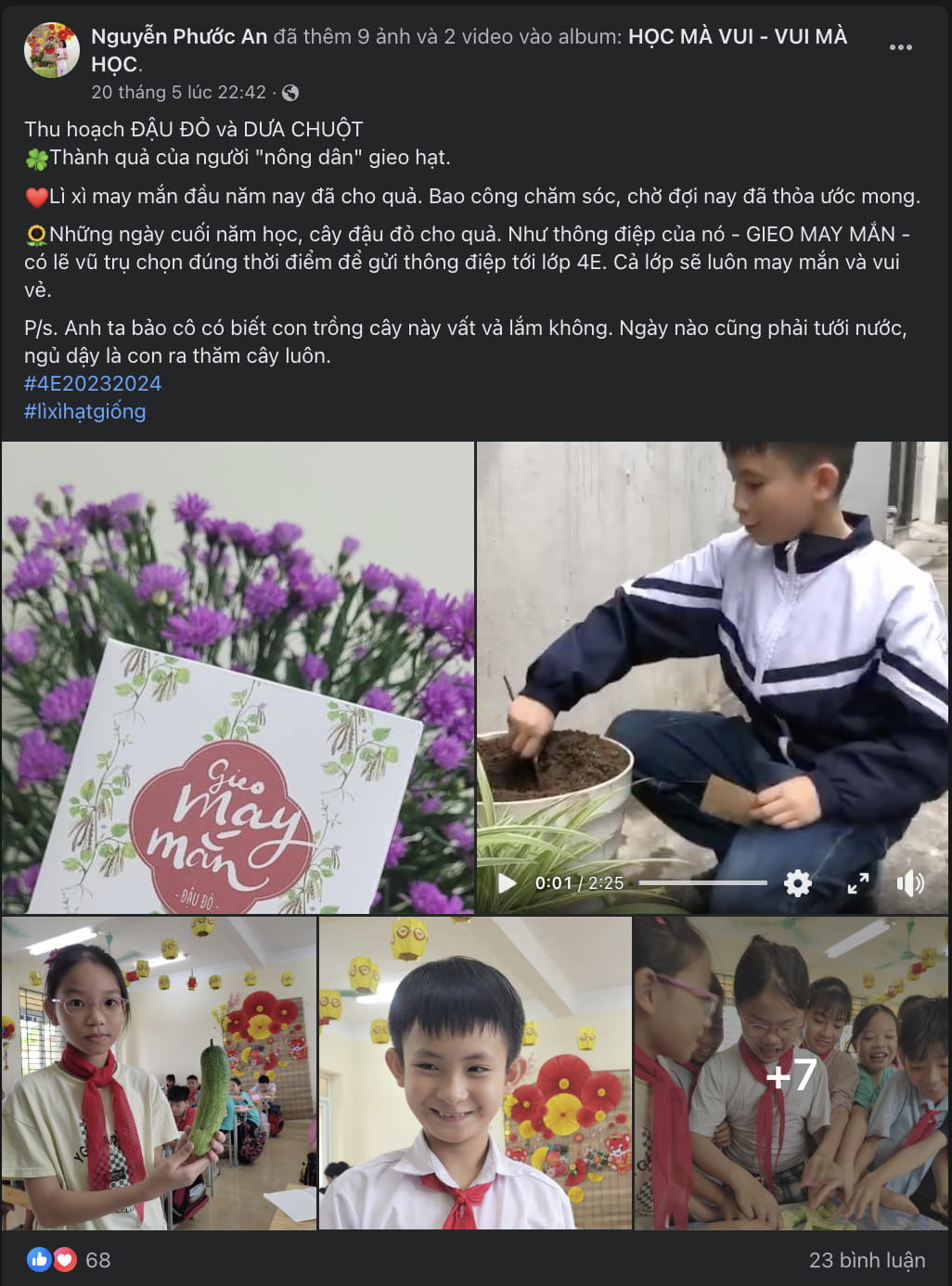 [Hà Nam] Thành quả gieo hạt từ Lì xì Hạt Giống của “nông dân nhí" trường tiểu học Trần Hưng Đạo 3